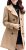 Women’s Wool Blend Pea Coat Double Breasted Notched Lapel Trench Jackets Spring Fall Casual Mid-Long Overcoat